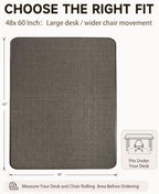 Funwheat Woven Office Chair Mat for Hardwood Floor, 48 x 60 in, Espresso - Image 2