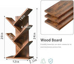 SHEEPAM Small Tree Book Shelf,5 Tier Bookshelf, Wood Desktop Bookcase - Image 3