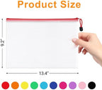 100 Pack Mesh Zipper Pouch Bags, A4 Size,10 Colors - Image 2