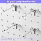 Moxweyeni 150 Pack Pegboard Hooks 3 Inch Metal Display Hooks Suitable for 1/8 Pegboard Accessories for Garage, Office, Kitchen, Store - Image 3