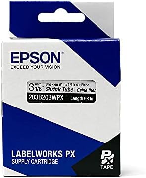 Epson LABELWORKS 203B20BWPX Tape Cartridge - Black on White Shrink Tube Industrial Label Maker Tape - AWG 14-22, 1/8" (3MM) Wide, 8 ft (98") - Image 5