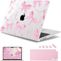 May Chen for MacBook Air 15 inch Case M5 M4 M3 M2 2026 2024-2023, Model A3448 A3241 A3114 A2941, Closes Seamlessly Hard Shell Laptop Cover with Keyboard Cover, Pink Bows by MayChen