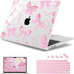 May Chen for MacBook Air 15 inch Case M5 M4 M3 M2 2026 2024-2023, Model A3448 A3241 A3114 A2941, Closes Seamlessly Hard Shell Laptop Cover with Keyboard Cover, Pink Bows by MayChen