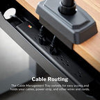 Vari Cable Management Tray - Under Desk Cord & Wire Organizer - Ideal for Home Office Sit Stand Desks - Fits Adjustable Electric Standing Desk 48x30, 60x30, 60x24, 72x30 - Easy Assembly (Black) - Image 3
