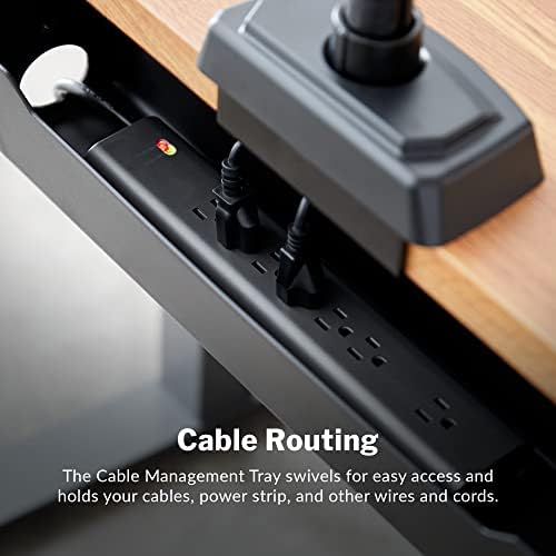 Vari Cable Management Tray - Under Desk Cord & Wire Organizer - Ideal for Home Office Sit Stand Desks - Fits Adjustable Electric Standing Desk 48x30, 60x30, 60x24, 72x30 - Easy Assembly (Black) - Image 3