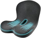 KAYI Memory Foam Seat Cushion with Lumbar Support Pillow One Piece, L-Shaped Ergonomic Design for Back Pain Relief, for Car, Truck and Office Chair (Dark Gray) by KAYI