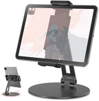 Rotating Tablet Stand,360°Rotatable Retail Kiosk Holder,Aluminum Commercial POS Display Stand for Microsoft Surface,iPad 10,Galaxy Tabs-7''-13''Tablets for Business,Office,Reception Kitchen,Home-Black by Unknown