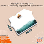 Personalized House Shaped Sticky Notes with Text or Logo, 25 Sheets Customized Memo Pads for Promo, Office, Home and School, Custom Pad Gifts Useful for Teacher, Staff, and Student Supplies 2,500 Qty - Image 2