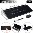 WADORN Desk Whiteboard with Storage Glass Dry Erase Board Black Deskboard Buddy Desktop Organizer Office Accessories for Men Women Work from Home Office School Must Haves 15x7x2 Inch - Image 2