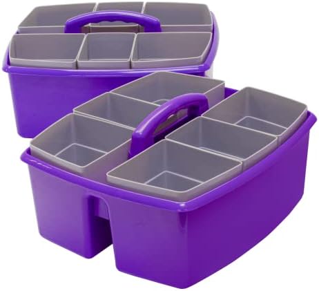 Storex Large Classroom Caddy with Cups, 13 x 11 x 6.575 Inches, Purple, Case of 2 (00986U02C) - Image 2