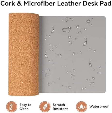 3-in-1 Eco Cork Wireless Charging Mouse Pad, Dual-Sided Fast Charge Mouse Mat, Extra Large Waterproof Office & Makeup Desk Protector, Qi-Certified Desk Pad for iPhone/Samsung/AirPods - Image 6