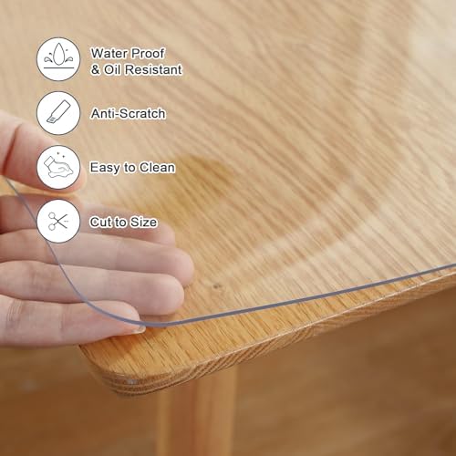 LovePads Clear Table Cover Protector 24 x 48 Inch, 2mm Thick Plastic Mat - Image 3