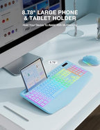 SABLUTE Wireless Keyboard and Mouse Combo, 9 Backlit Effects, RGB, 2.4GHz - Image 6