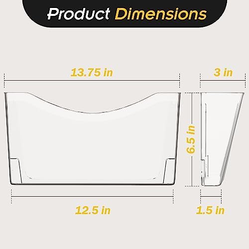 Kuntine.B 6 Pack Clear Single Pocket File Holder Hanging Wall Organizer, Wall Mount Mails Magazines Organizer for Office and Home - Image 2