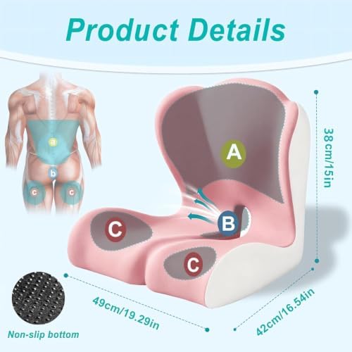 X Large Seat Cushion Office Chair and Car with Lumbar Support Pillow - Image 2