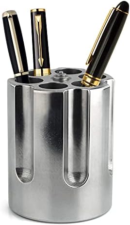 Caliber Gourmet Revolver Pen Holder & Paper Weight, Cast Aluminum Office Gift – Cool Pencil Holder for Desk Men, Funny Pen Stand, Gun Decor Accessory, Unique Vintage Desk Gadget by Barbuzzo
