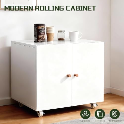 23.6" H Printer Stand with Storage Cabinet & Wheels - Image 5