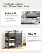 2in1 Baby Diaper Caddy Organizer and Storage Cart with Dividers and Drawers - Image 4