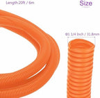 DMiotech 20ft Wire Loom Split Tubing 1 1/4 Inch(31.8mm) ID Orange - Image 3