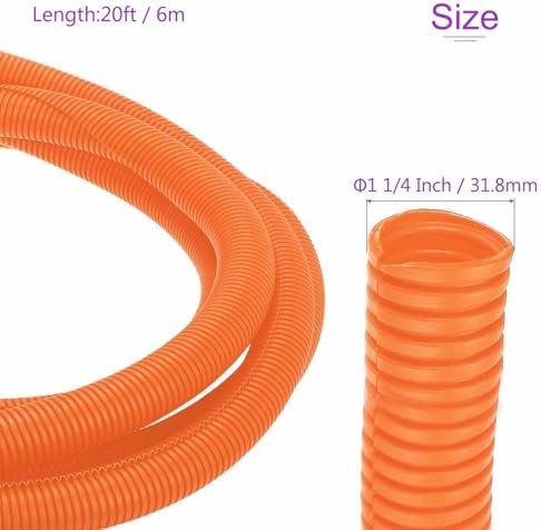 DMiotech 20ft Wire Loom Split Tubing 1 1/4 Inch(31.8mm) ID Orange - Image 3