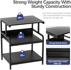 Arbuxzuy Large Printer Stand with Storage Shelf, 23.6" W x 18.9" D Printer Cart with Wheels, 3 Tier Mobile Printer Table for Home Office,Stands for Heat Press Scanner Fax (Black) - Image 7