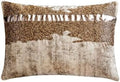 The HomeCentric Gold Pack of 2, 12"x14" (30x35 cm) Lumbar Pillow Cover, Linen Foil Faux Leather & Beaded Oblong Pillow, Abstract Pattern Modern Style - Halycon Gold by TheHomeCentric