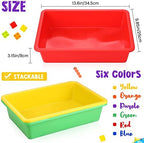 Sintuff 48 Pcs Classroom Paper Tray, Stackable Letter Size Bin, Multicolor - Image 3