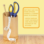 BambooMN Bamboo Kitchen Utensil Holder for Countertop, Utensil Crock for Cooking Utensils - 7" x 4" - Carbonized Brown - 10 Pieces - Image 6