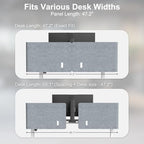 Desk Privacy Panel,2PCS L-Shaped Clamp-On Office Desk Divider,47.2" x 15.7" - Image 5