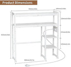 Aetheris Desktop Organizer Shelf, 30" Wooden Office Storage Rack with Outlets, Display Shelf Rack with Light Strip, 5 Tier Desktop Display Rac, Desk Shelf, Desk Hutch for Computer Monitor (White) - Image 3
