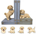 Dog Bookend Set with 4 Magnetic Puppy Bookmarks – Cute Labrador Puppy Bookends for Kids Books, Childrens Bookends for Shelves, Nursery Decor, Book Ends for Kids Room Reading Corner by Unknown