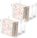 6 Pack Scrapbook Paper Storage with Handle Clear Vinyl Sheets Storage Bins Organizer Plastic Scrapbook Paper Holder for 12x12 Inch Craft Papers Book Cardstock Files Magazines Documents by FMOACEN