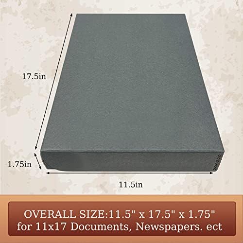 Golden State Art, Clamshell Archival Folio Storage Box 11x17, Gray - Image 2