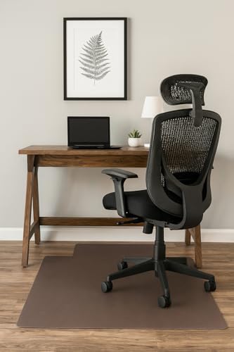 Rhino Mats, Rhino Hide Chair Mat (Lip Option), Office Computer Chair Mat for Hardwood, Tile, Laminate, Concrete and Vinyl Floors, Anti-Slip (Brown, 48”x60”-Rectangle) by RancoIndustriesInc