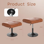 VECELO Foot Rest Under Desk Ottoman, PU Height Adjustable Footrest with Comfort Padding, Leg Rest for Desk for Relieving Leg Pain, Stiffness, and etc, Brown - Image 2