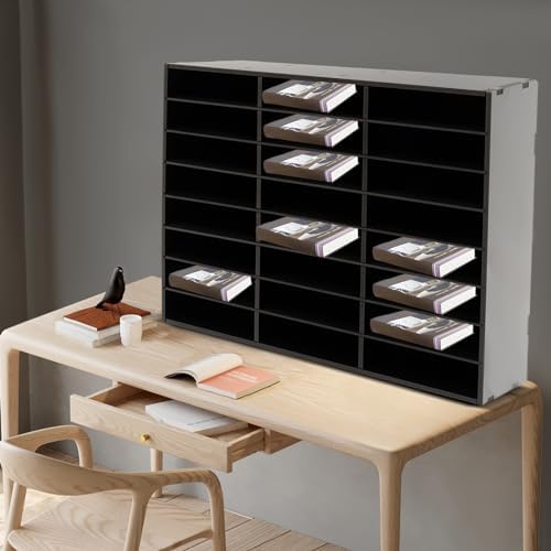 Mail Sorter Organizer, 24 Compartments Black Literature Organizer, Student Mailbox for Classroom, Desktop Paper Bill Organizer for Home, Office, School (24 Slots Black) - Image 4