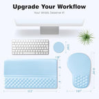 Ospelelf Keyboard Wrist Rest and Mouse Pad Set, Ergonomic Memory Foam Wrist Support, Aesthetic Desk Accessories for Office, Home & Gaming, Relief for Carpal Tunnel & Wrist Pain,Blue - Image 6