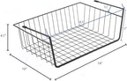 Under Shelf Basket, 6PCS Hanging Storage Basket for Pantry Cupboard Laundry Room Slide-in Baskets Organizer for Kitchen Counter Desk Bookshelf, Space Saving, Easy to Install, Black - Image 4