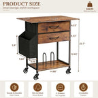 Faesun Printer Stand with Storage, 22In Printer Table with 2 Fabric Drawers - Image 2