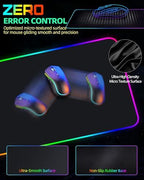 Mouse Pad with Wireless Charger, RGB Gaming Mousepad, 31.5"x15.7" Extra Large Desk Mat, 13 Light Modes, Ultra-Smooth Surface, Non-Slip Base, Waterproof Computer Keyboard Pad, Black with PD Adapter - Image 6