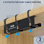 Qiyuan Under Desk Cable Management Tray, 2-Pack No-Drill 16" Cord Organizer - Image 2