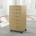 7 Drawer File Cabinet with Wheels for Home Office, Natural Walnut by Perledesign%E2%80%93WorkinStyle