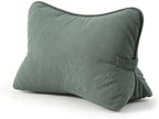 Pat. Pend. Corduroy Lumbar Support Pillow for Sitting and Posture Support, Triangle Cushion for Bed, Sofa or Couch, Reading Back Pillow with Removable Washable Cover, Peacock Blue by Ailuteie