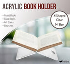 Recipe Book Holder Stand - Acrylic X-Shaped Cookbook Stand, Medium - Image 5