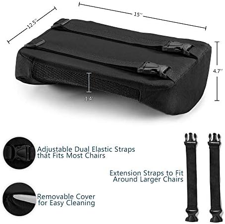 ComfiLife Lumbar Support Back Pillow Office Chair and Car Seat Cushion - Memory Foam with Adjustable Strap and Breathable 3D Mesh (Black) - Image 4