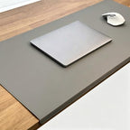 PU Leather Large Desk Pad with Stitched Edge, Waterproof Office Laptop Mouse Mat, Edge Protector Desk Accessories, Edge-Locked Non-Slip Writing Table Blotter (Grey,39.4"x19.7") by Unknown