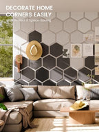 Fluxynara 8-Pack Hexagon Felt Bulletin Board Tiles, Concrete Echo - Image 4