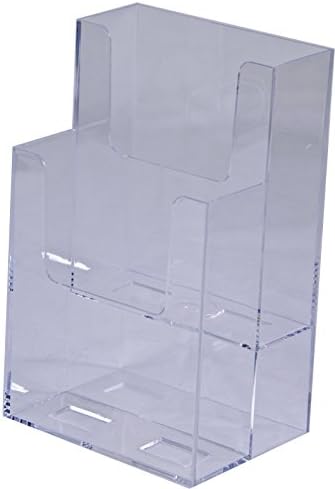 Clear-Ad - LHF-S102 - Trifold Brochure Holder Two Tier – 2 Tier brochure Holder Multi that Holds 4" Wide Trifold Brochures … (Pack of 2) - Image 3