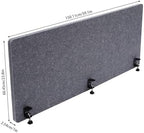Clamp-on 60" x 24" Desk Divider Privacy Panel for Office Privacy Sound Absorbing Screen Acoustic Partition Divider Stand Up Desktop Divider Portable Cubicle Panel, Grey - Image 4