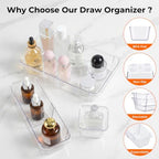 UFORU 14 Pcs Adjustable Clear Drawer Organizer for Makeup Bathroom DIY Desk - Image 4